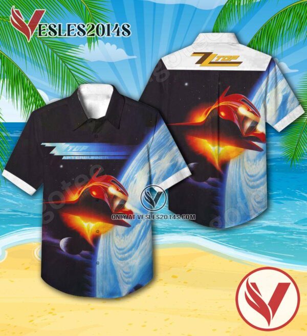 Zz Top Afterburner Album Cover Hawaiian Shirt, Unique Gifts For Music Lovers - Vesles2014S