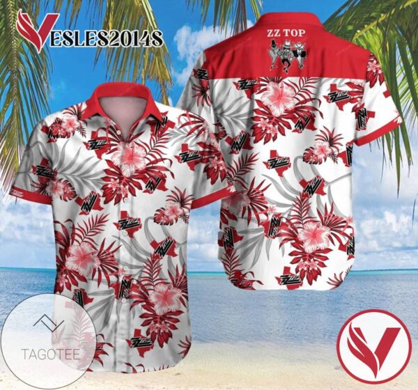 Zz Top American Rock Band Graphic Print Short Sleeve Hawaiian Casual Shirt Vesles2014S 1