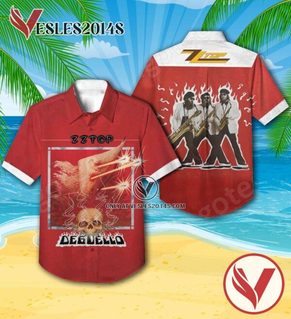 Zz Top Degüello Album Cover Hawaiian Shirt, Unique Gifts For Music Lovers - Vesles2014S
