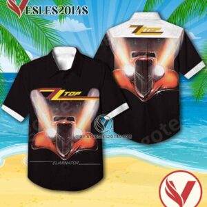Zz Top Eliminator Album Cover Hawaiian Shirt, Unique Gifts For Music Lovers - Vesles2014S