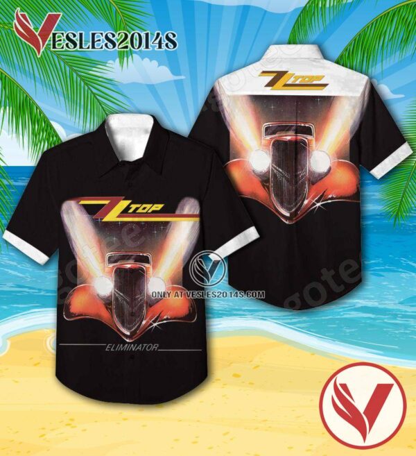 Zz Top Eliminator Album Cover Hawaiian Shirt, Unique Gifts For Music Lovers - Vesles2014S