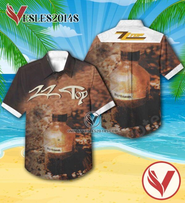 Zz Top Rhythmeen Album Cover Hawaiian Shirt, Unique Gifts For Music Lovers - Vesles2014S