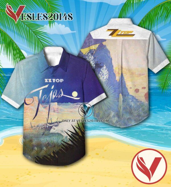 Zz Top Tejas Album Cover Hawaiian Shirt, Unique Gifts For Music Lovers - Vesles2014S