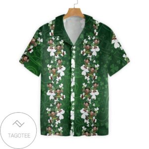 leprechaun With Irish Saint Patrick Day 2 For men And Women Graphic Print Short Sleeve Hawaiian Casual Shirt Vesles2014S 1
