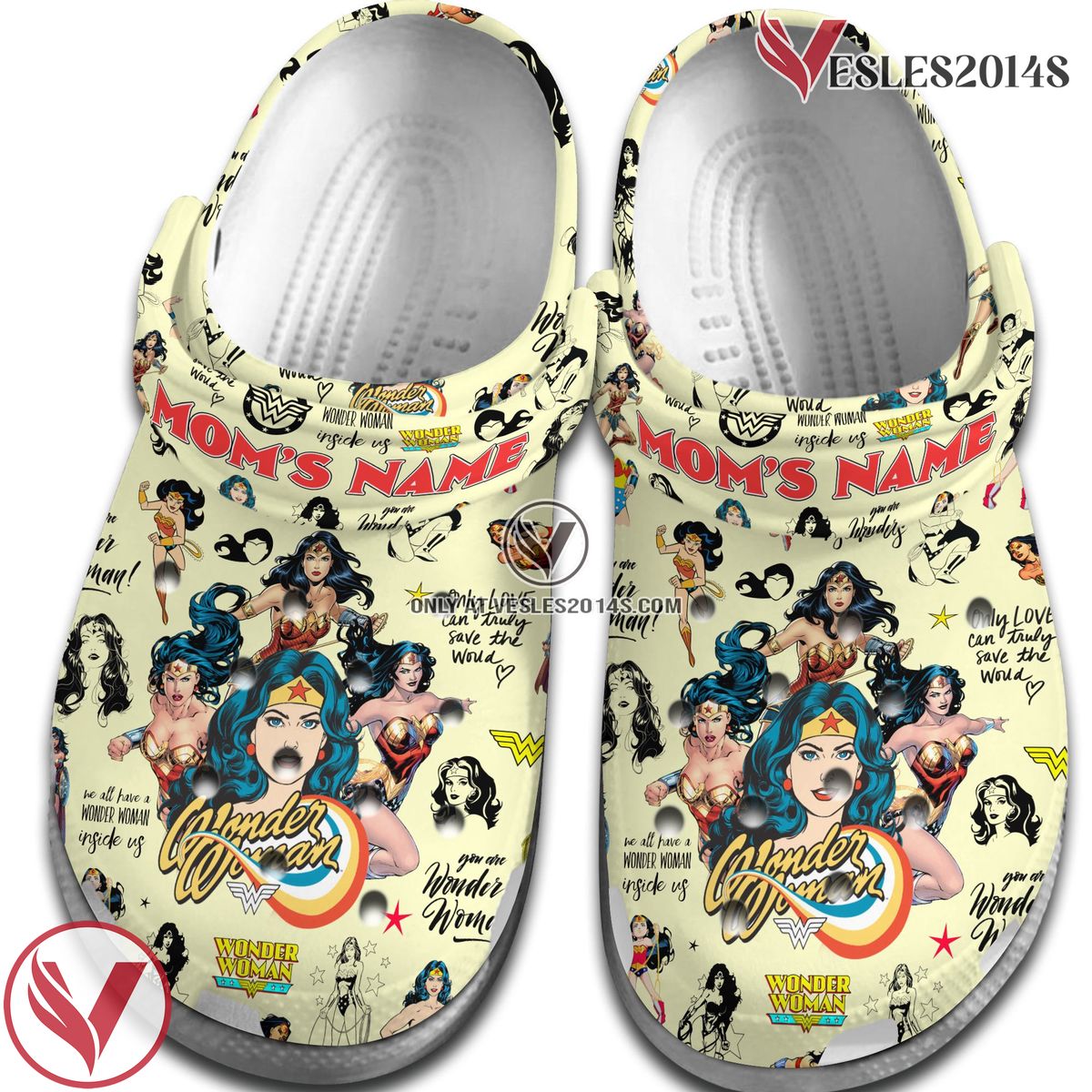 wonder woman Mother Day Crocs Crocband Clogs Shoes Comfortable For Men Women and Kids Style 1, Unique Gift From Vesles2014S 2