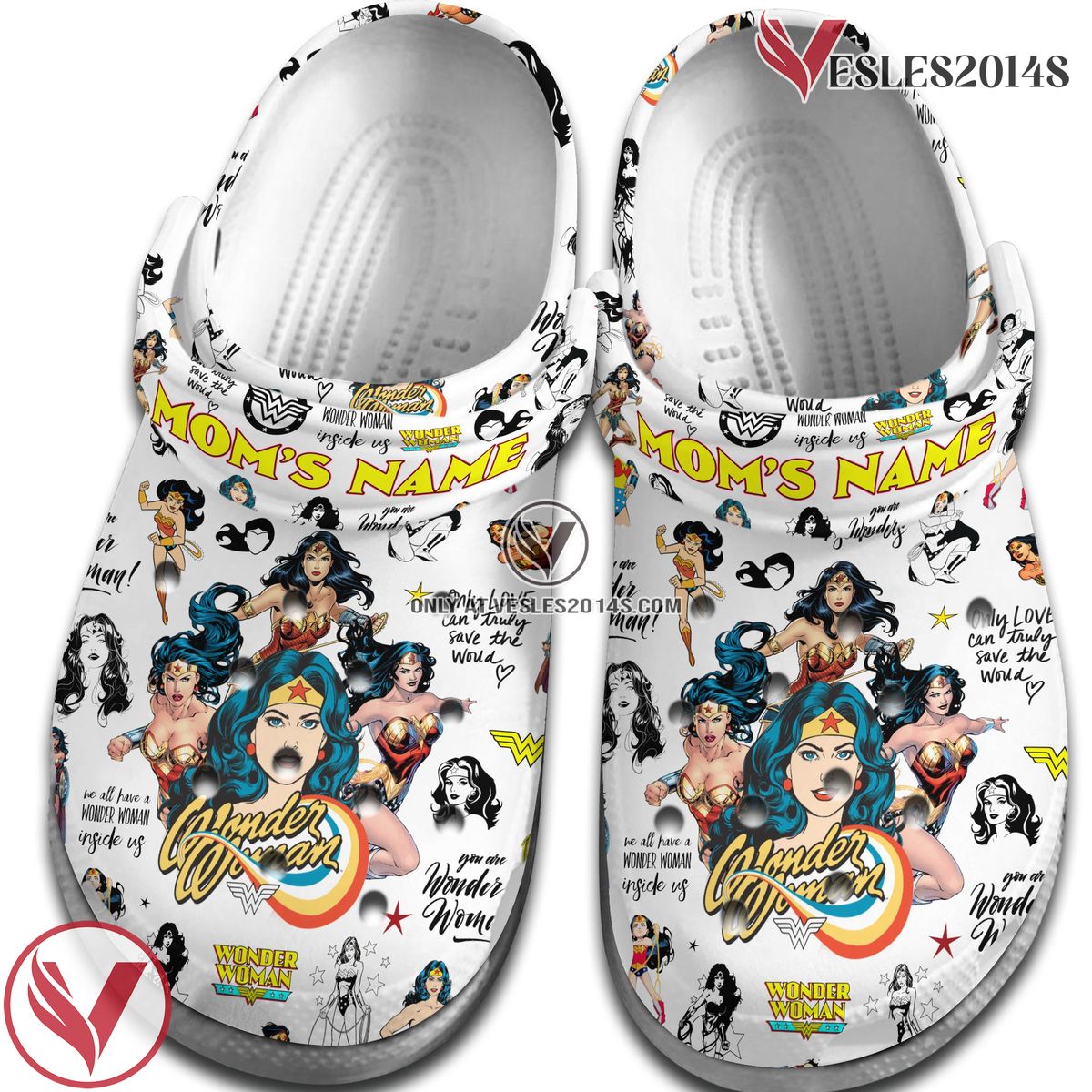 wonder woman Mother Day Crocs Crocband Clogs Shoes Comfortable For Men Women and Kids Style 3, Unique Gift From Vesles2014S 2