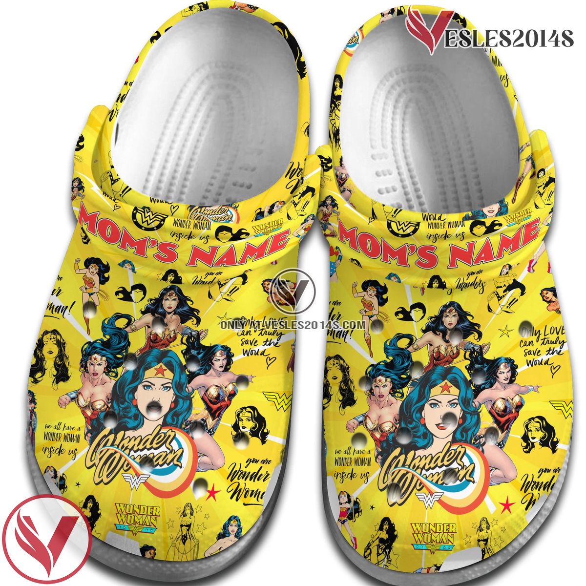 wonder woman Mother Day Crocs Crocband Clogs Shoes Comfortable For Men Women and Kids Style 4, Unique Gift From Vesles2014S 2