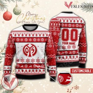 1. FSV Mainz 05 Custom Ugly Christmas Sweater, Unique Gift For Fans - Vesles2014s
