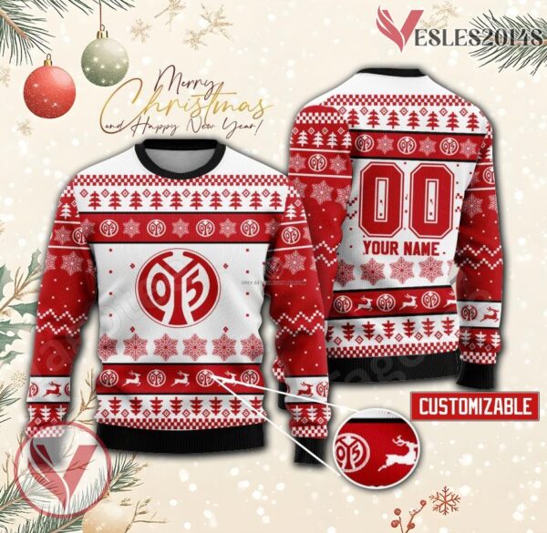 1. FSV Mainz 05 Custom Ugly Christmas Sweater, Unique Gift For Fans - Vesles2014s