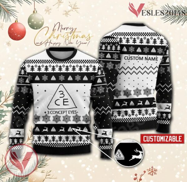 3CE Style Nanda Logo Personalized Ugly Christmas Sweater, Unique Gift For Fans - Vesles2014s