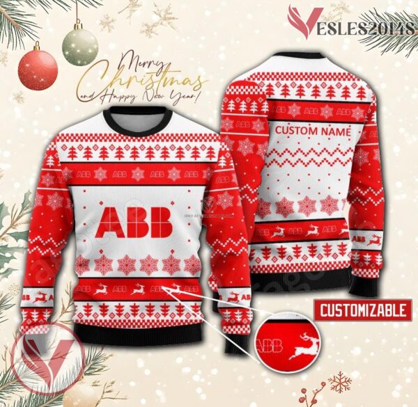 ABB Group Logo Personalized Ugly Christmas Sweater, Unique Gift For Fans - Vesles2014s