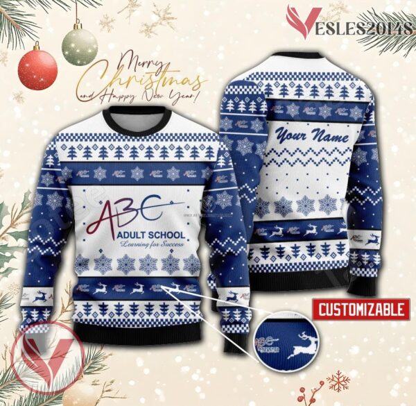 ABC Adult School Custom Ugly Christmas Sweater, Unique Gift For Fans - Vesles2014s