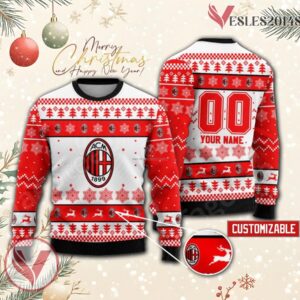AC Milan Custom Ugly Christmas Sweater, Unique Gift For Fans - Vesles2014s