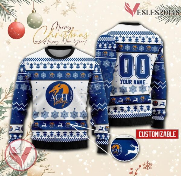 ACH Ljubljana Volleyball Custom Ugly Christmas Sweater, Unique Gift For Fans - Vesles2014s