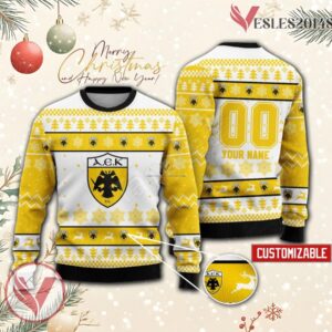 AEK Athens Custom Ugly Christmas Sweater, Unique Gift For Fans - Vesles2014s
