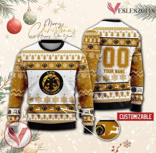AEK Peristeriou Women Custom Ugly Christmas Sweater, Unique Gift For Fans - Vesles2014s