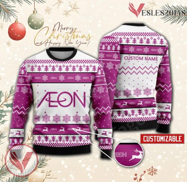 AEON Logo Personalized Ugly Christmas Sweater, Unique Gift For Fans - Vesles2014s