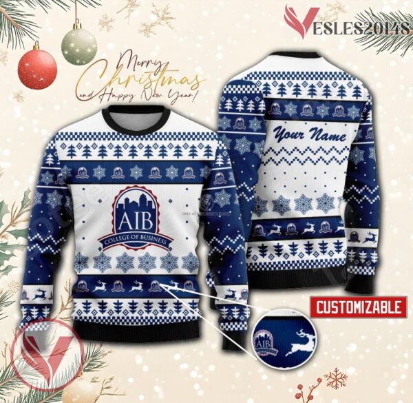 AIB College of Business Custom Ugly Christmas Sweater, Unique Gift For Fans - Vesles2014s