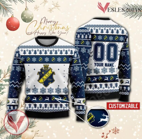 AIK Solna Custom Ugly Christmas Sweater, Unique Gift For Fans - Vesles2014s