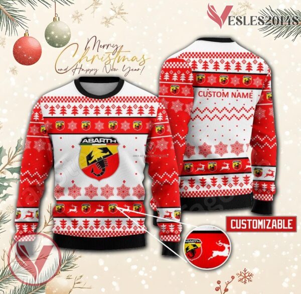Abarth Logo Personalized Ugly Christmas Sweater, Unique Gift For Fans - Vesles2014s