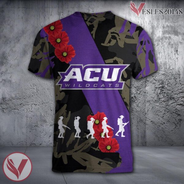 Abilene Christian Wildcats NCAA With Red Poppy Flower 3D Shirt, Unique Gift For Fans - Vesles2014S 1