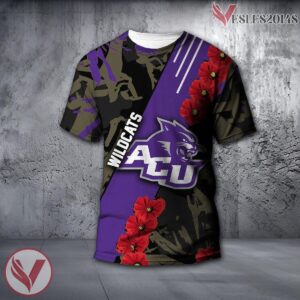 Abilene Christian Wildcats NCAA With Red Poppy Flower 3D Shirt, Unique Gift For Fans - Vesles2014S