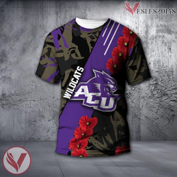 Abilene Christian Wildcats NCAA With Red Poppy Flower 3D Shirt, Unique Gift For Fans - Vesles2014S