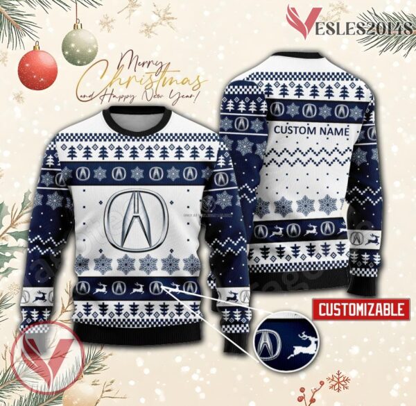 Acura Logo Personalized Ugly Christmas Sweater, Unique Gift For Fans - Vesles2014s