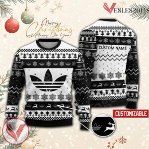 Adidas Logo Personalized Ugly Christmas Sweater, Unique Gift For Fans - Vesles2014s
