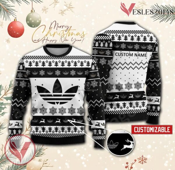 Adidas Logo Personalized Ugly Christmas Sweater, Unique Gift For Fans - Vesles2014s