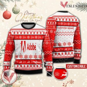 Adobe Logo Personalized Ugly Christmas Sweater, Unique Gift For Fans - Vesles2014s