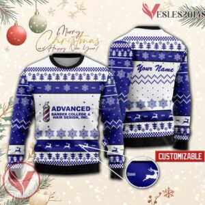 Advanced Barber College and Hair Design Custom Ugly Christmas Sweater, Unique Gift For Fans - Vesles2014s