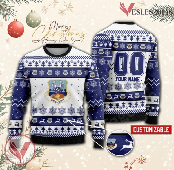 Air Force Central Custom Ugly Christmas Sweater, Unique Gift For Fans - Vesles2014s