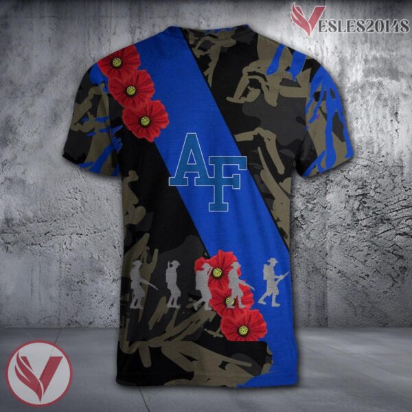Air Force Falcons NCAA With Red Poppy Flower 3D Shirt, Unique Gift For Fans - Vesles2014S 1