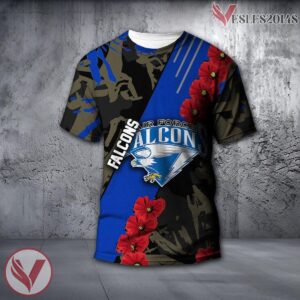 Air Force Falcons NCAA With Red Poppy Flower 3D Shirt, Unique Gift For Fans - Vesles2014S