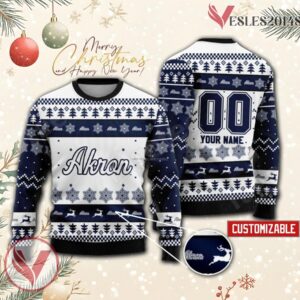 Akron College Rugby Custom Ugly Christmas Sweater, Unique Gift For Fans - Vesles2014s