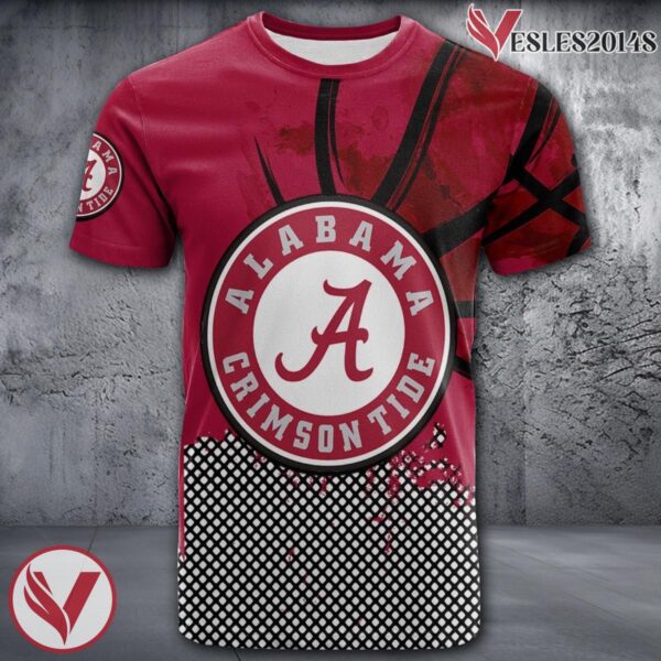 Alabama Crimson Tide Basketball Grunge Pattern Unique Personalized T Shirts - Vesles2014S