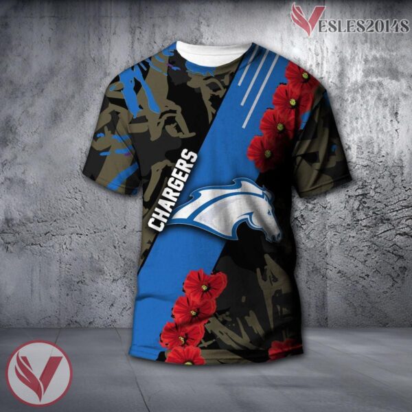 Alabama Huntsville Chargers NCAA With Red Poppy Flower 3D Shirt, Unique Gift For Fans - Vesles2014S