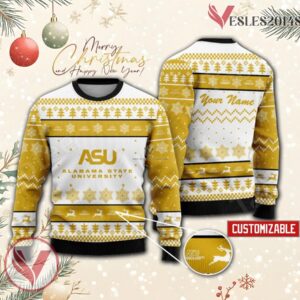Alabama State University Personalized Ugly Christmas Sweater, Unique Gift For Fans - Vesles2014s