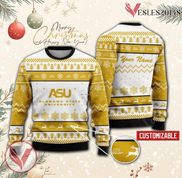 Alabama State University Personalized Ugly Christmas Sweater, Unique Gift For Fans - Vesles2014s