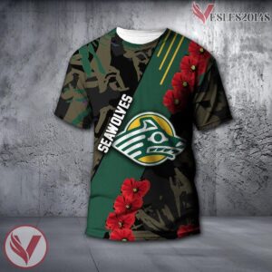 Alaska Anchorage Seawolves NCAA With Red Poppy Flower 3D Shirt, Unique Gift For Fans - Vesles2014S