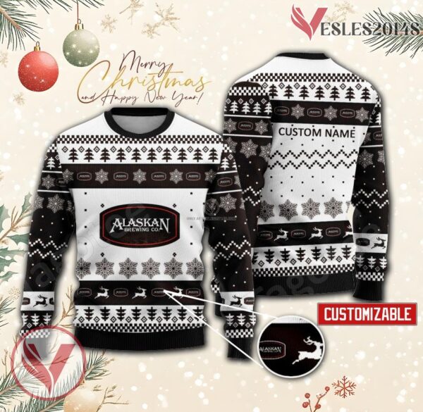 Alaskan Brewing Logo Personalized Ugly Christmas Sweater, Unique Gift For Fans - Vesles2014s