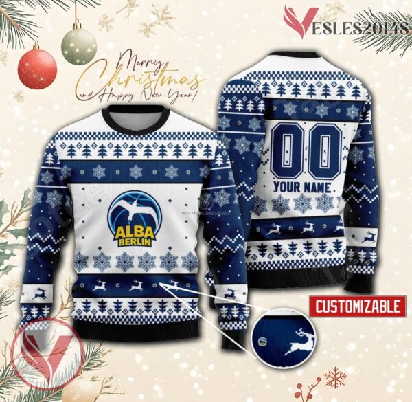 Alba Berlin Basketball Custom Ugly Christmas Sweater, Unique Gift For Fans - Vesles2014s