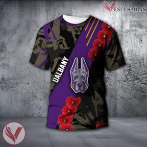 Albany Great Danes NCAA With Red Poppy Flower 3D Shirt, Unique Gift For Fans - Vesles2014S