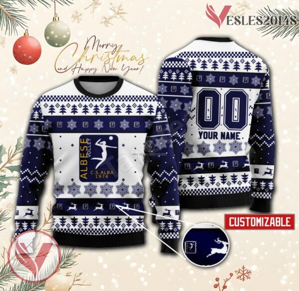 Albese Women Volleyball Custom Ugly Christmas Sweater, Unique Gift For Fans - Vesles2014s
