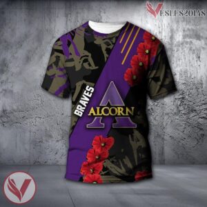 Alcorn State Braves NCAA With Red Poppy Flower 3D Shirt, Unique Gift For Fans - Vesles2014S