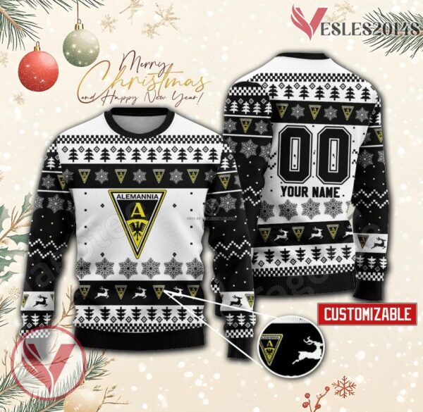 Alemannia Aachen Custom Ugly Christmas Sweater, Unique Gift For Fans - Vesles2014s