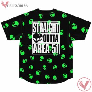 Alien Face Straight Outta Area 51 Baseball Jersey - Vesles2014s 1