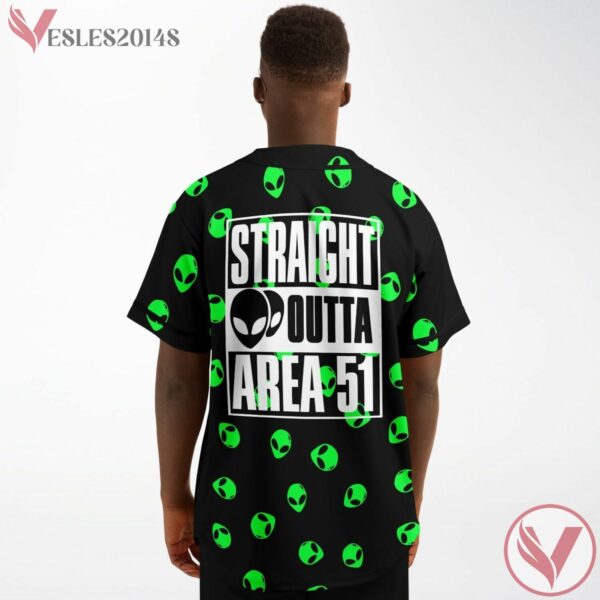 Alien Face Straight Outta Area 51 Baseball Jersey - Vesles2014s 3