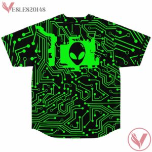 Alienator Green Circut Board Baseball Jersey - Vesles2014s 1